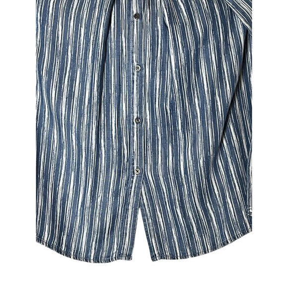 NWT Tribal Jeans Eclipse Striped Button-Up Shirt BUTTON BACK Size L Lyocell - Picture 6 of 12